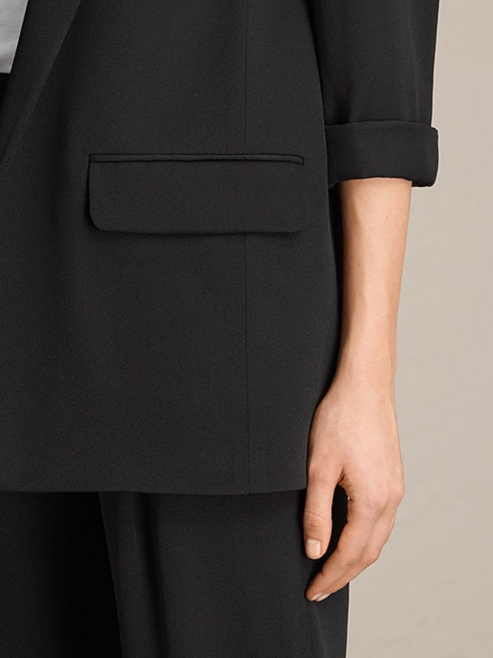 AllSaints Black Relaxed Tailored Blazer - Picture 4 of 7